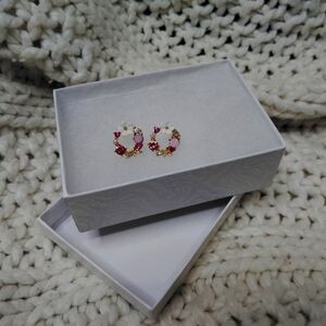 2 for $20! Elegant Pink and Gold Hoop Earrings brand new never been used